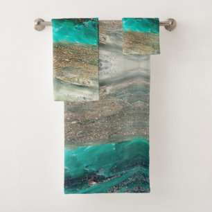 Glittery Modern Artsy Abstract  Bath Towel Set