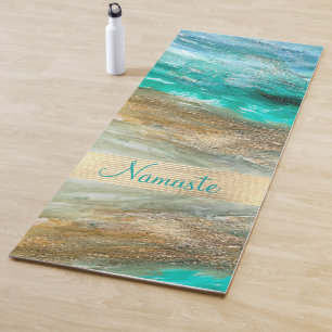 Glittery Modern Artsy Personalized Yoga Mat