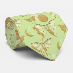 Glittery Moth Butterfly Pattern Tie