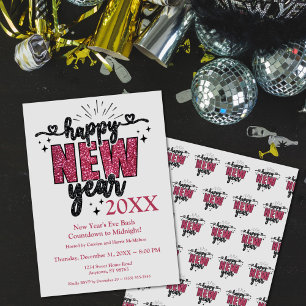 Glittery New Year’s Eve Party Invitation