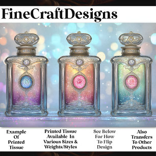 Glittery Ornate Perfume Bottles AF5 Decoupage Tissue Paper