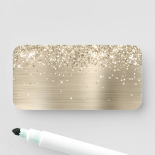 Glittery Pale Gold Metallic Blank Name Tag