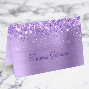 Glittery Pale Purple Faux Foil Place Cards