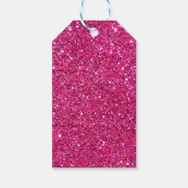 Glittery Pink Gift Tags (Front)