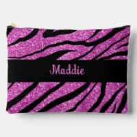 Glittery Pink Zebra Stripes Pattern 