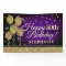Glittery Purple and Gold Happy Birthday Banner