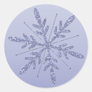 Glittery Purple Snowflake Sticker