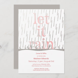 Glittery Rain Bridal Shower Invitation