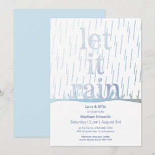 Glittery Rain Bridal Shower Invitation