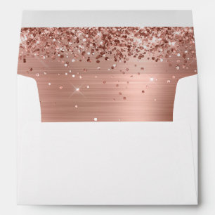 Glittery Rose Gold Foil Elegant Calligraphy Envelope