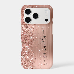 Glittery Rose Gold Foil Modern Girly Signature
