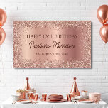 Glittery Rose Gold Foil Sparkle 90th Birthday  Banner<br><div class="desc">Celebrate a remarkable 90th birthday in style with this Glittery Rose Gold Foil Sparkle 90th Birthday Banner. The sparkling glitter and rose gold foil design create a dazzling effect that will elevate any party atmosphere. Perfect for adding a touch of glamour and shine to your milestone celebration, this banner is...</div>