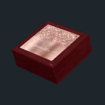 Glittery Rose Gold Girly Signature Calligraphy Gift Box<br><div class="desc">Girly faux sparkly rose gold glitter highlights on the left edge over a faux pink blush and rose gold brushed metal foil. The modern girly signature features an elegant calligraphy font with decorative tails. Customise the font styles to create your own decorative ceramic tile elegant keepsake gift box for a...</div>