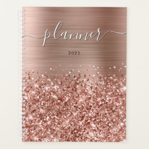 Glittery Rose Gold Glam 2025 Planner