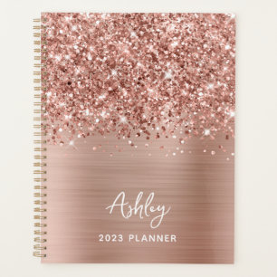 Glittery Rose Gold Glam Personalised 2023 Planner