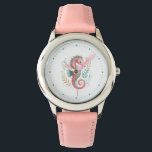 Glittery Seahorse on On White Watch<br><div class="desc">Glittery seahorse on a custom white background and turquoise numerals.</div>