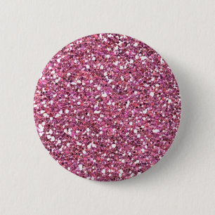 Glittery Shiny Pink Glitters 6 Cm Round Badge