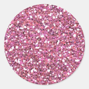 Glittery Shiny Pink Glitters Classic Round Sticker