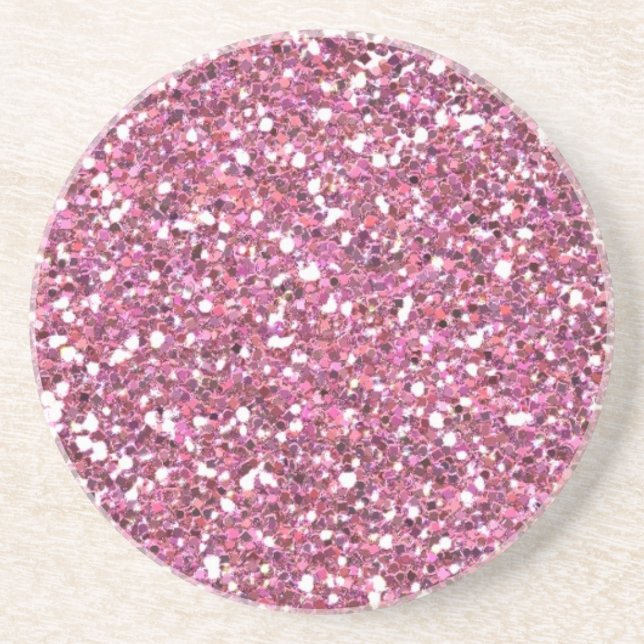 Glittery Shiny Pink Glitters Coaster (Front)