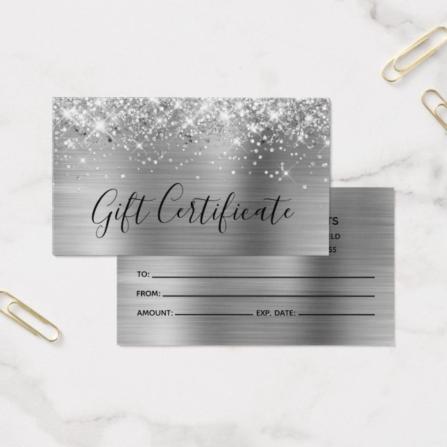 Glittery Silver Foil Gift Certificate (Office)