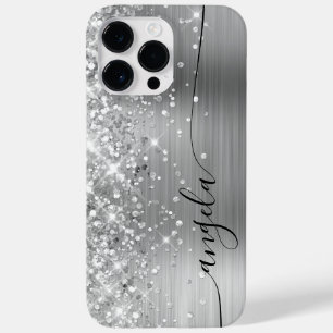 Glittery Silver Glam Signature Case-Mate iPhone 14 Pro Max Case