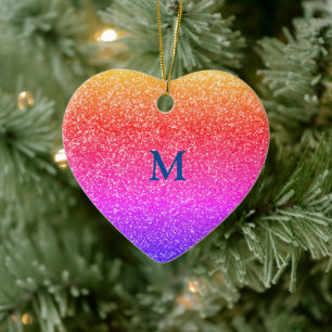 Glittery Sprinkles Christmas Monogram Initial 2019 Ceramic Tree Decoration