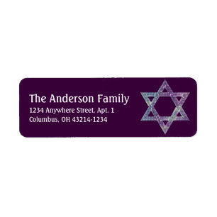Glittery Star of David Hanukkah Address Labels d17