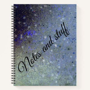 Glittery starry notes and stuff notebook