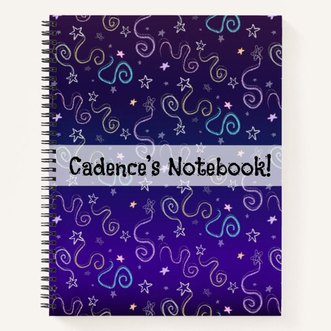 Glittery Stars - Faux Glitter Pattern Notebook (Front)