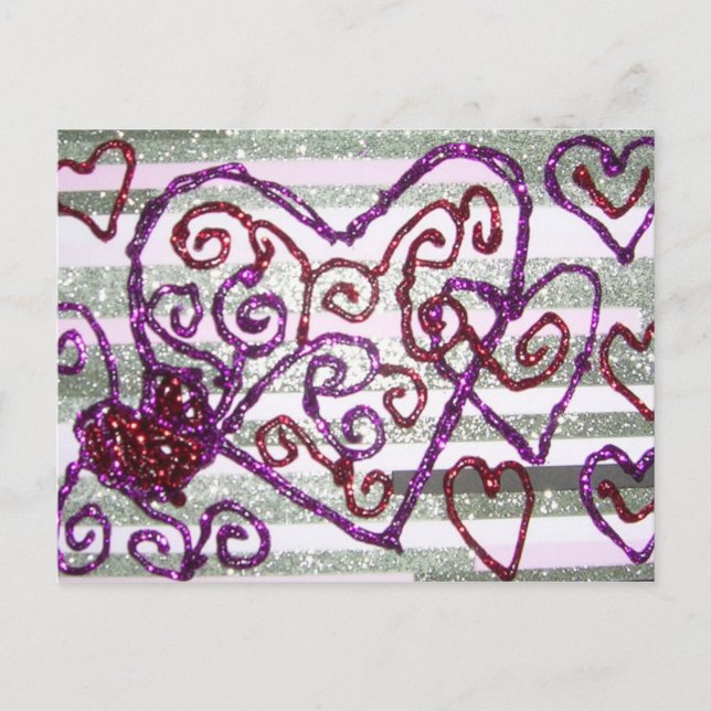 Glittery Valentine's Holiday Postcard (Front)