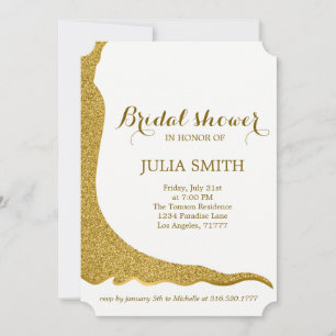 Glittery wedding dress invitation