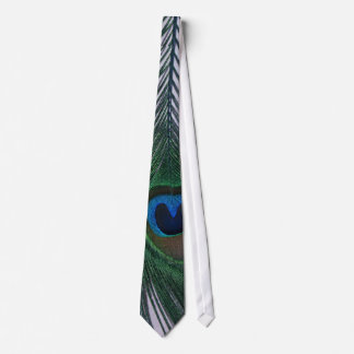Glittery White Peacock Feather Still Life Tie