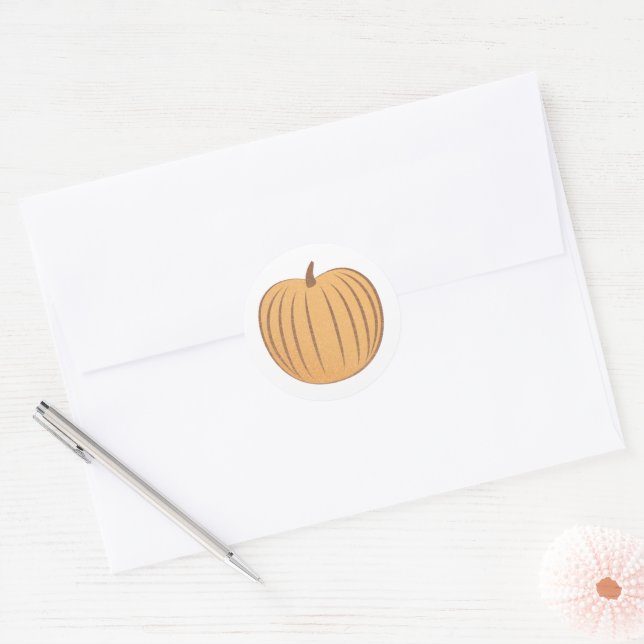 Glittery Yellow Orange Pumpkin Fall Envelope Seal  (Envelope)