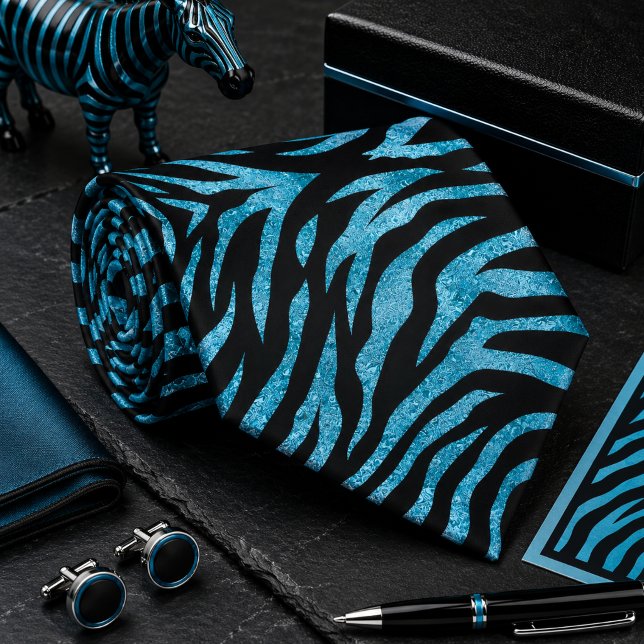 Glittery Zebra Wild Animal Pattern Tie (Creator Uploaded)