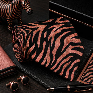  Glittery Zebra Wild Animal Pattern Tie