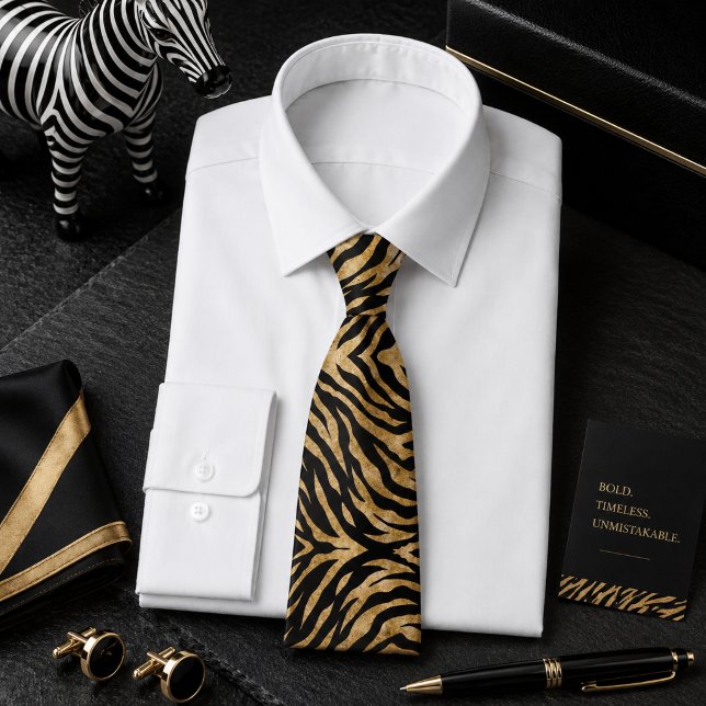 Glittery Zebra Wild Animal Pattern Tie (Creator Uploaded)