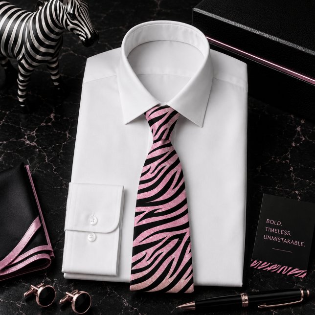 Glittery Zebra Wild Animal Pattern Tie (Creator Uploaded)