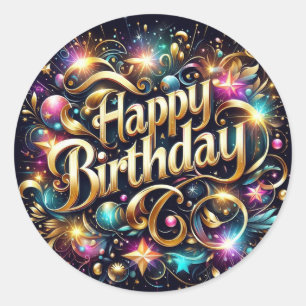 Glittre Birthday sticker : happy birthday