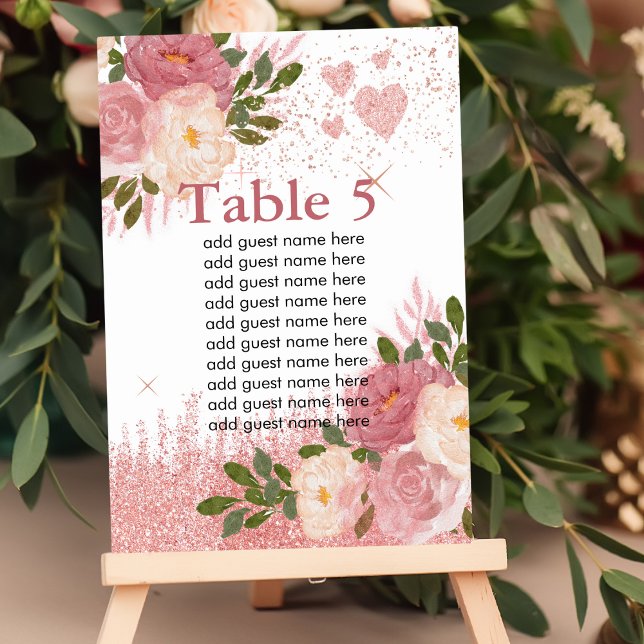Glitz And Glam Pink Glitter Sparkle Shine  Table Number (Creator Uploaded)
