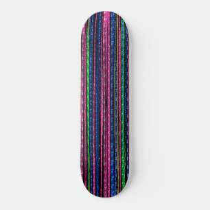 Glitz and Glam Sparkly Stripes Skateboard