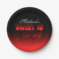Glitz and Glamourous Black and Red Sweet 16
