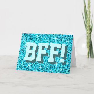 Glitz Blue 'BFF!' greetings card