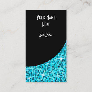 Glitz Blue Black Curve business card portrait