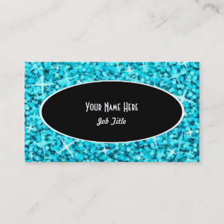 Glitz Blue Black Oval business card template