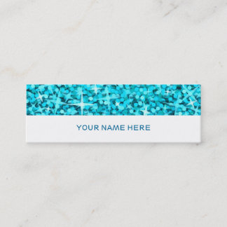 Glitz Blue business card skinny white