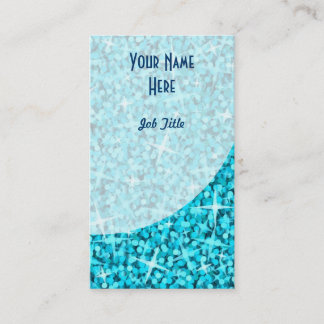 Glitz Blue Curve business card portrait