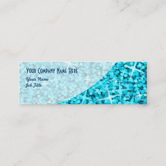 Glitz Blue Curve business card skinny (Front)