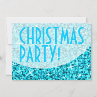 Glitz Blue curve 'Christmas Party' Invitation