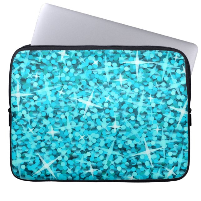 Glitz Blue laptop sleeve 13 inch (Front)