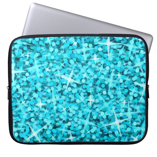Glitz Blue laptop sleeve 15 inch (Front)